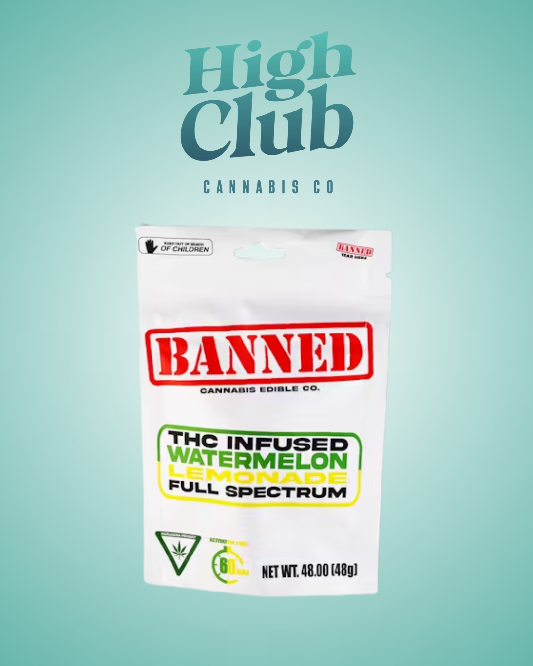 Photograph of product: Banned | Watermelon Lemonade Gummies | 200MG 4 Pack