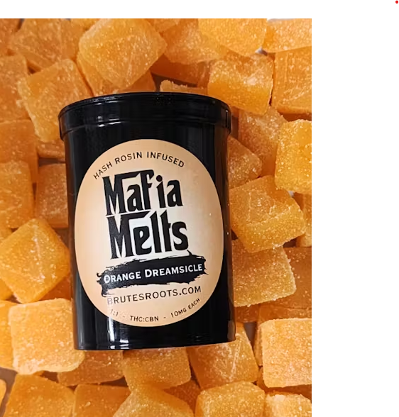 Photograph of product: Mafia Melts Edibles 10pk/100mg- Orange Dreamsicle (au chocolat Rosin) 1:1 (TH-oui:CBN)
