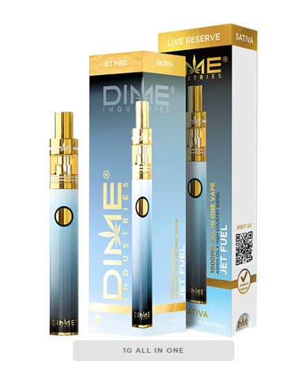 Photograph of product: Dime - Live Resin Disposable - (S) - Jet Fuel