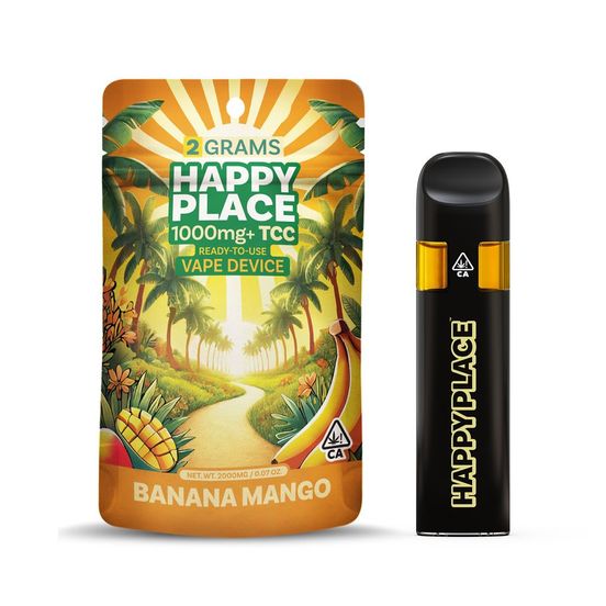 Photograph of product: Happy Place AIO Vape Banana Mango 2g - 