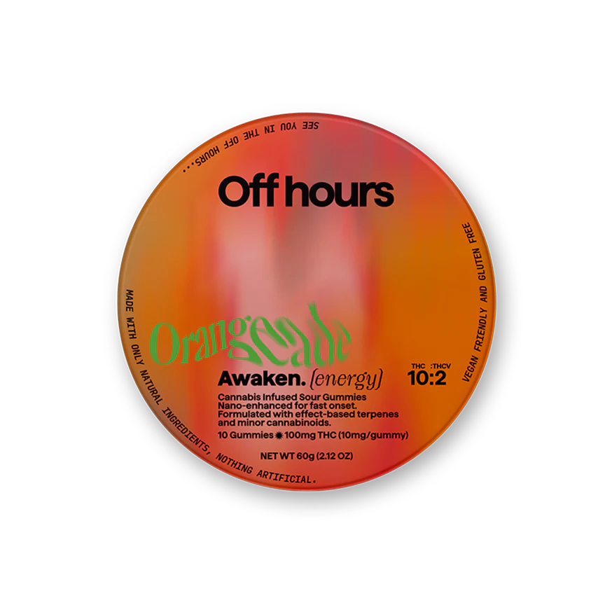 Photograph of product: Off Hours | Awaken (Orangeade) | Gummies 10 Pack | 100mg