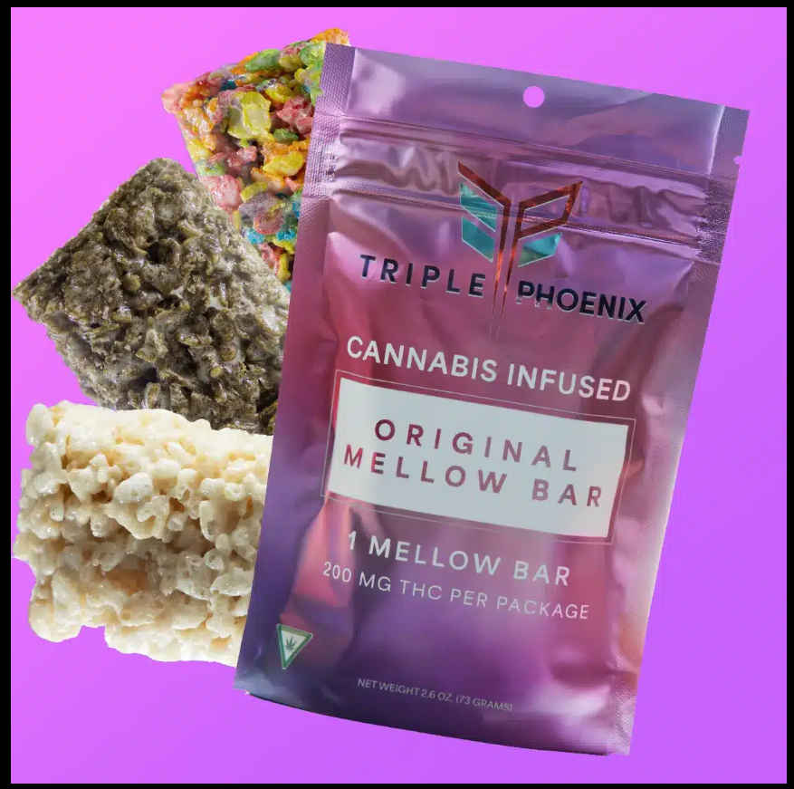 Photograph of product: Fruity Mellow Bar | Triple Phoenix | Rice Crispy | 200mg