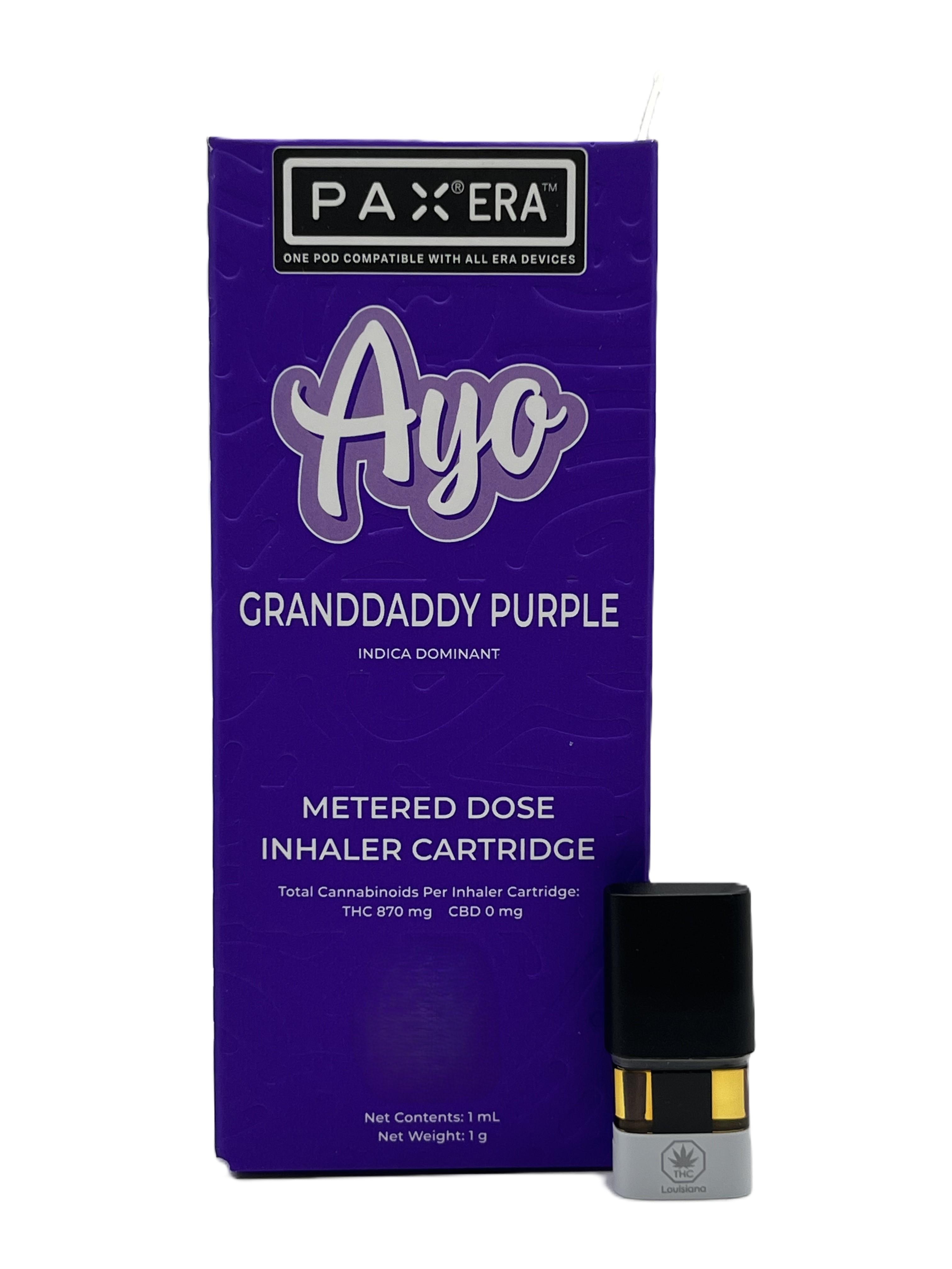 Photograph of product: VAPE | GRANDADDY PURPLE | PAX POD | 1G
