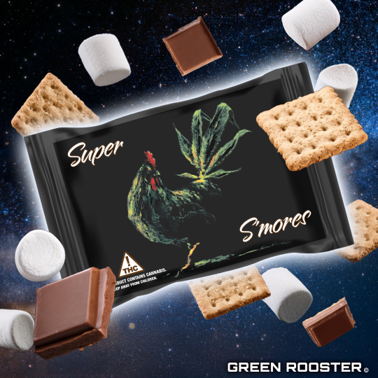 Photograph of product: Green Rooster Super S'Mores Milk Chocolate Bar 100mg 10pc