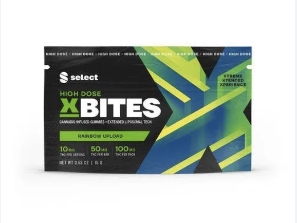 Photograph of product: Select X Bites High Dose | Rainbow Upload | 2pk/100mg