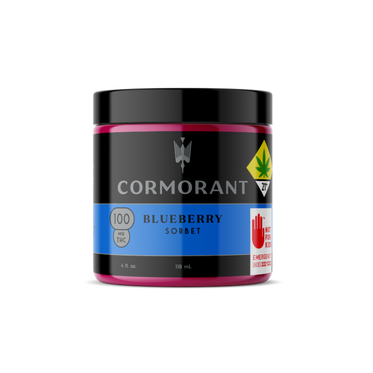 Photograph of product: Blueberry Sorbet 100mg Edible 4oz. (Cormorant)