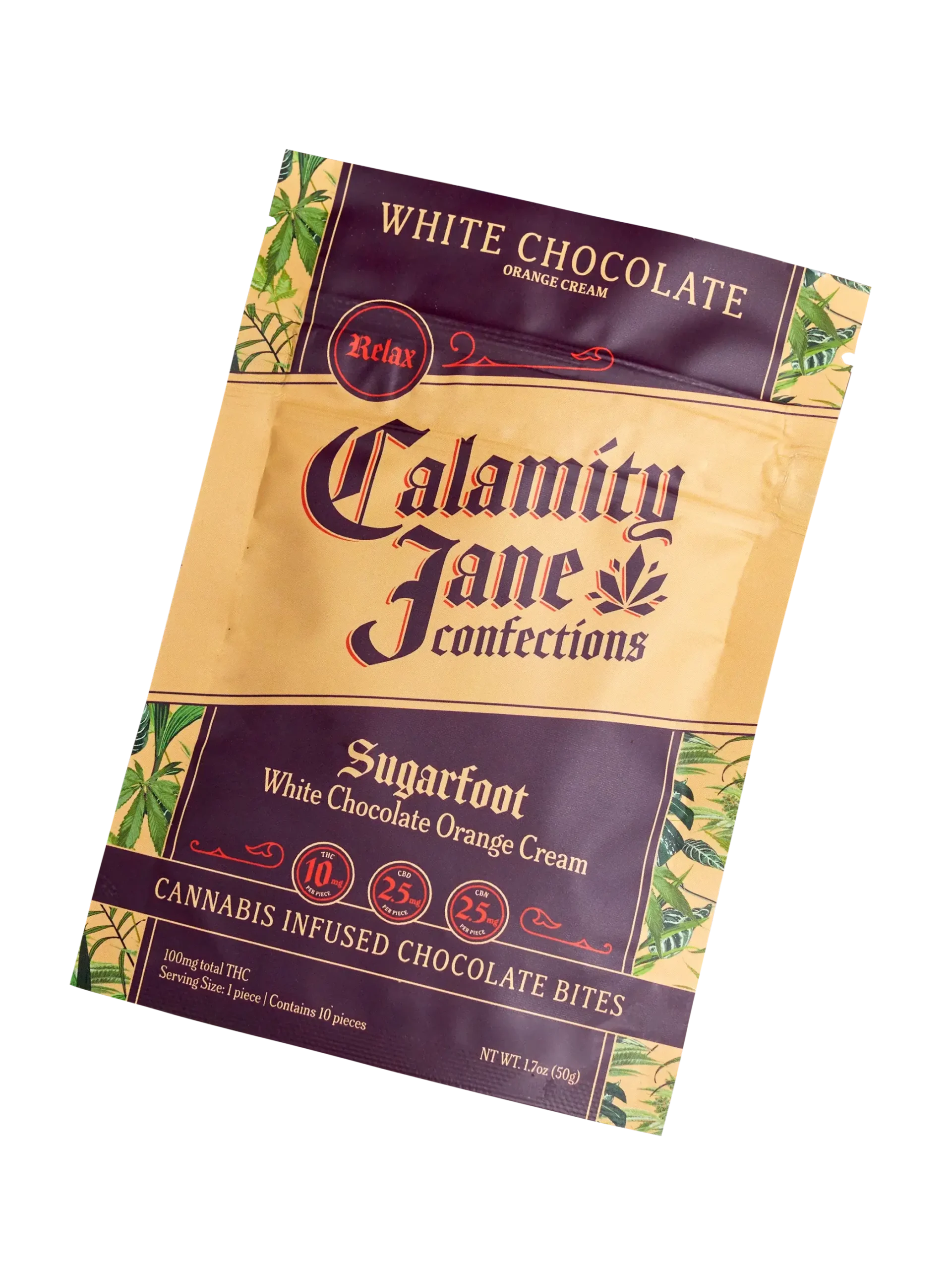 Photograph of product: Calamity Jane Confections - Sugarfoot - White Chocolate Orange Cream - 10ct Chocolate Edibles