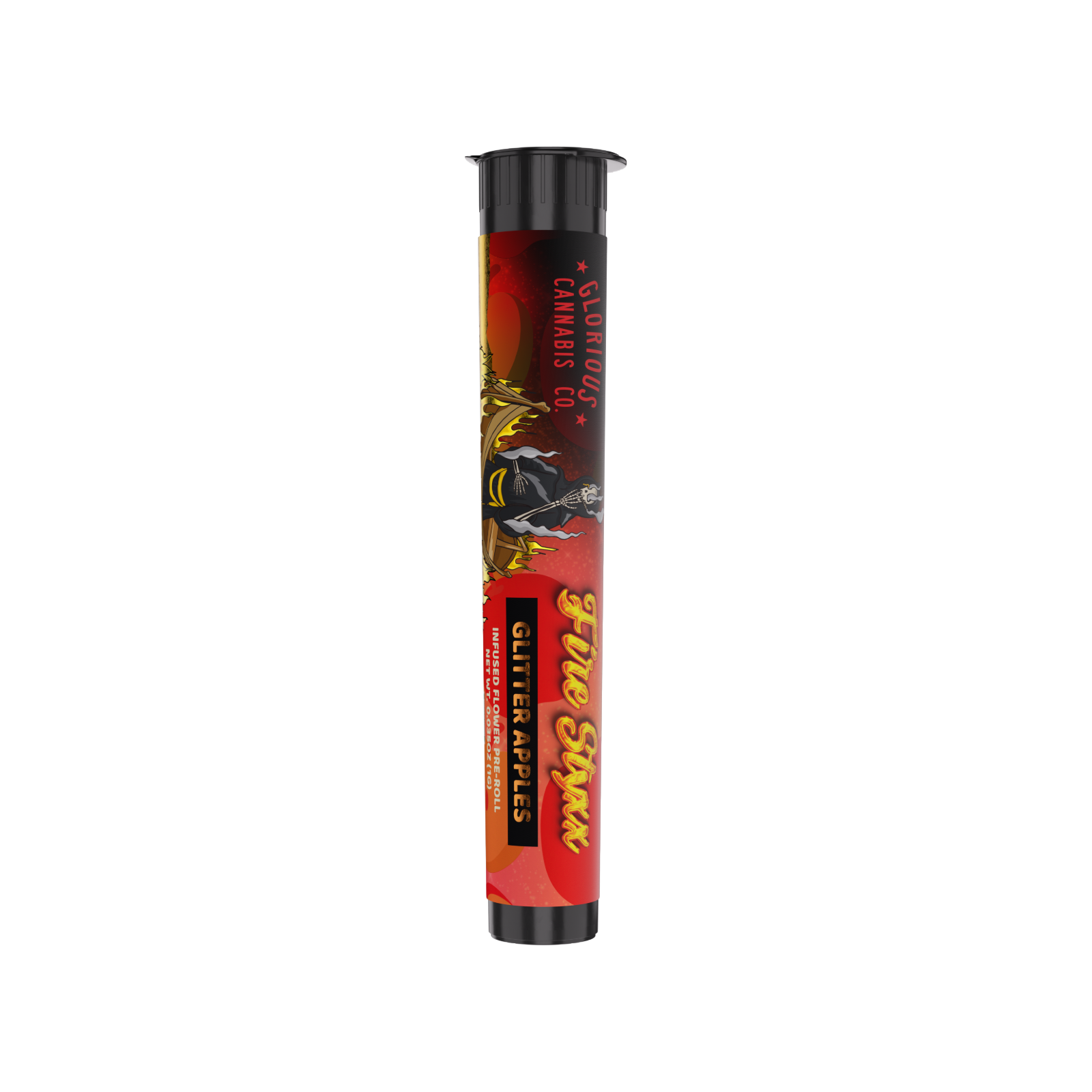 Photograph of product: GLORIOUS OUID! FIRE STYXX | GLITTER APPLES | HYBRID | INFUSED | 1G