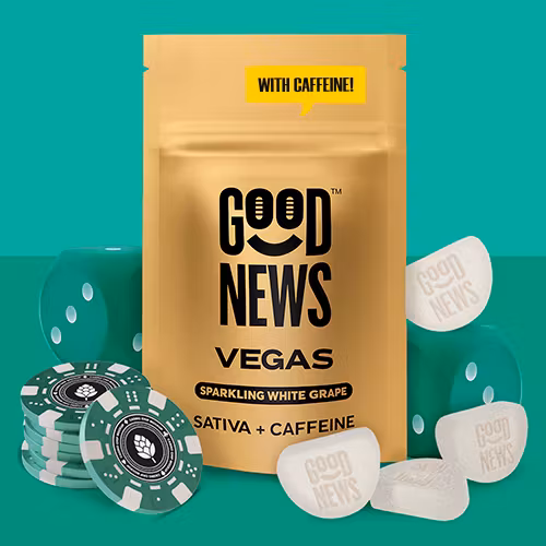 Photograph of product: Good News - Vegas (Sparkling White Grape w/Caffeine) - Gummies - 100mg