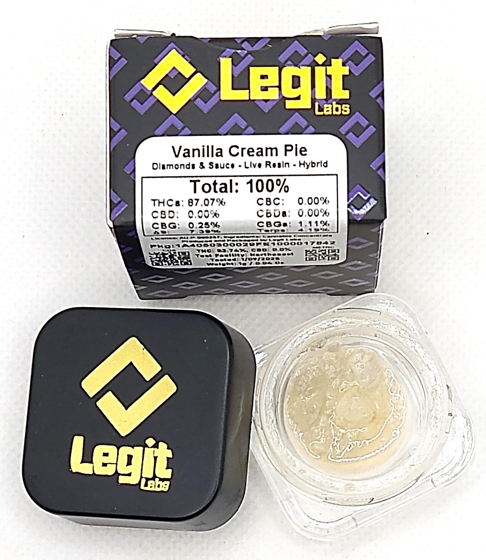 Photograph of product: Legit Labs | Vanilla Cream Pie | Diamonds & Sauce Concentrate Oui'd