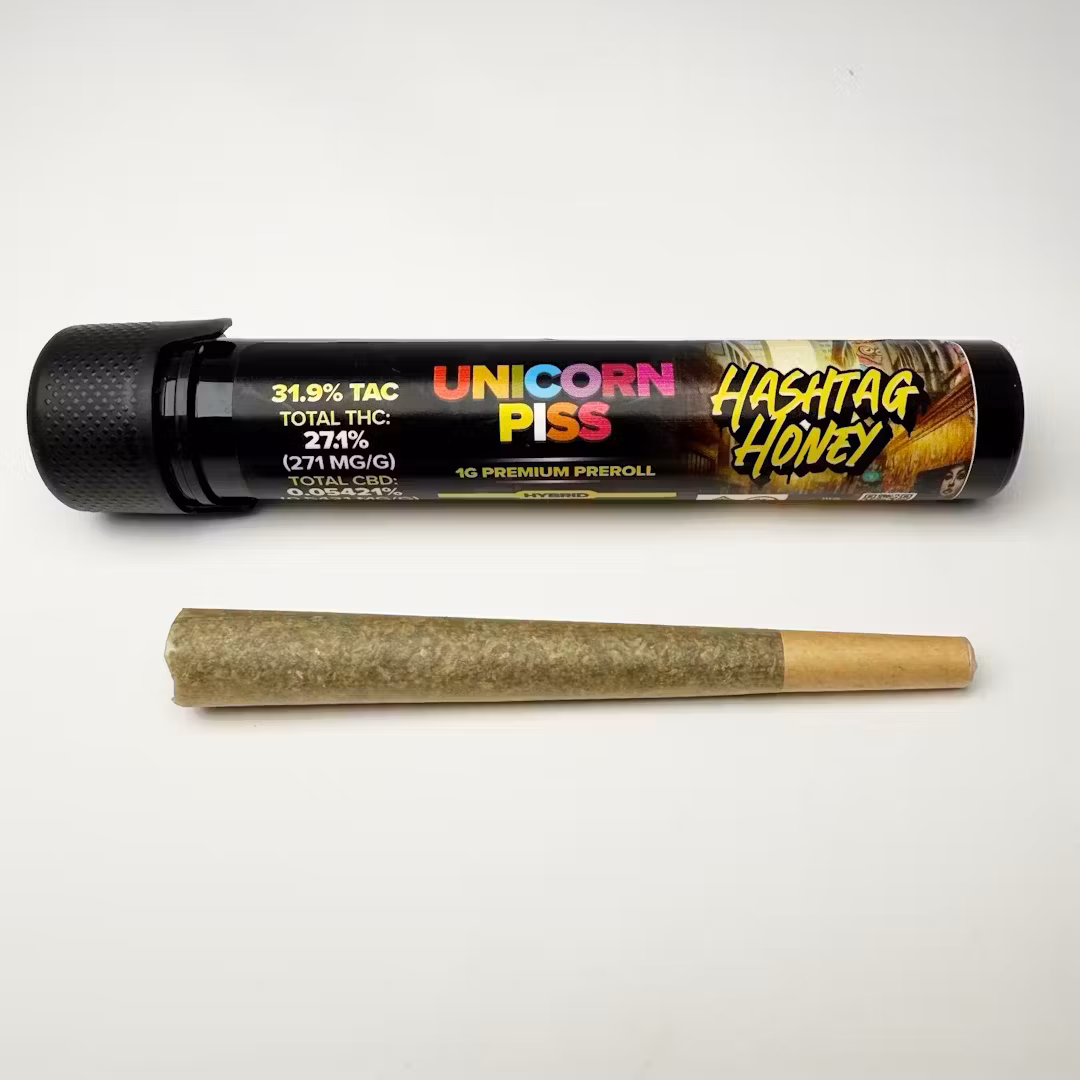 Photograph of product: au chocolattag Honey | Preroll | Unicorn Piss | 1g | Hybrid | 20.9% TH-oui