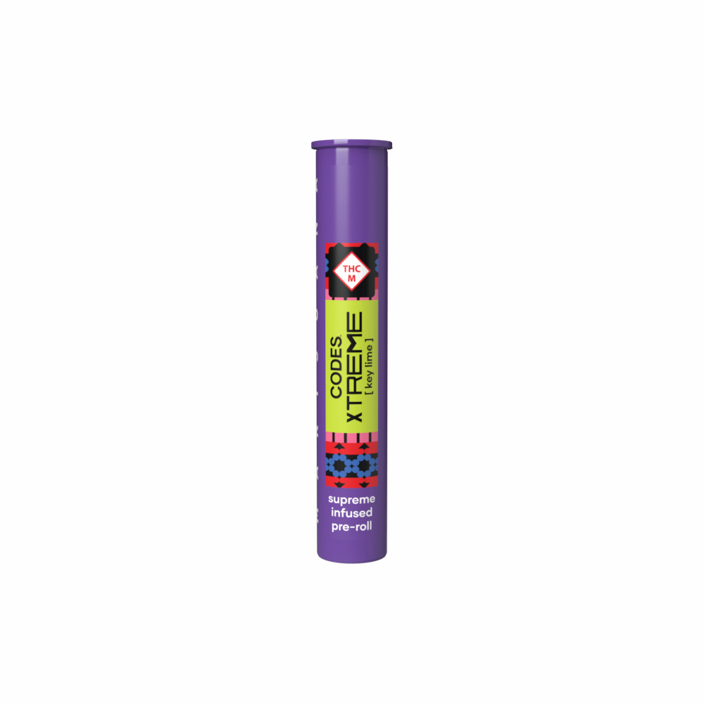Photograph of product: Codes: Infused Pre-Roll | Key Lime x Cookies N' Cream | Xtreme J's
