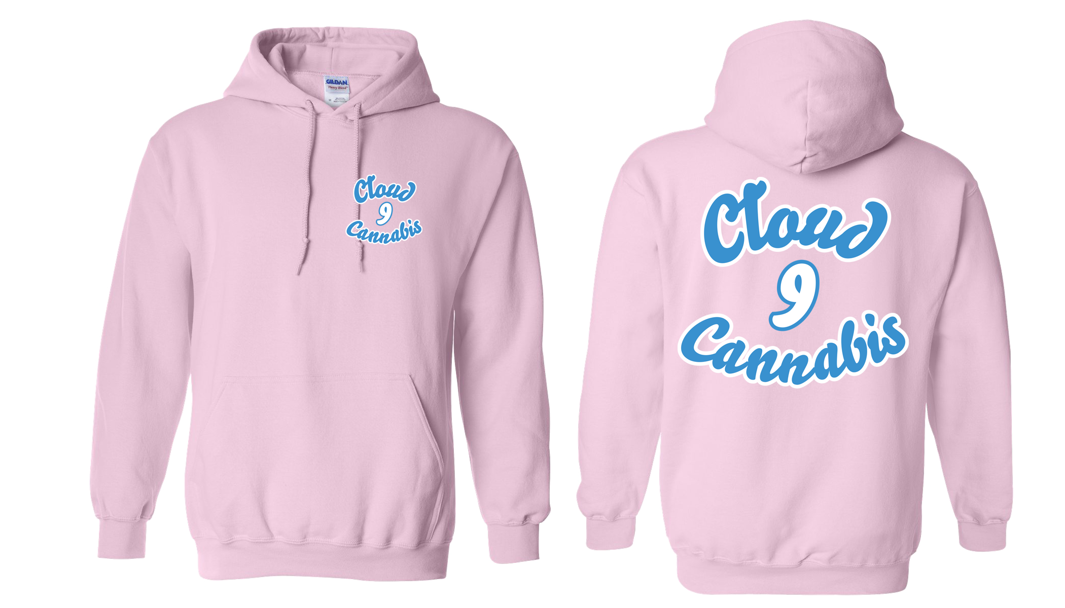 Photograph of product: Cloud Nine Pink Script XL Hoodie