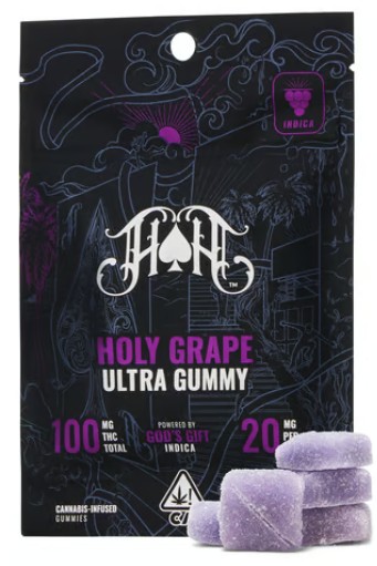 Photograph of product: HH | Holy Grape | Gods Gift | Gummies 5pk | 100mg