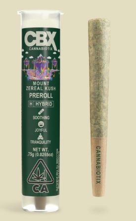 Photograph of product: CBX - PREROLL - 0.75G - HYBRID - MOUNT ZEREAL KUSH