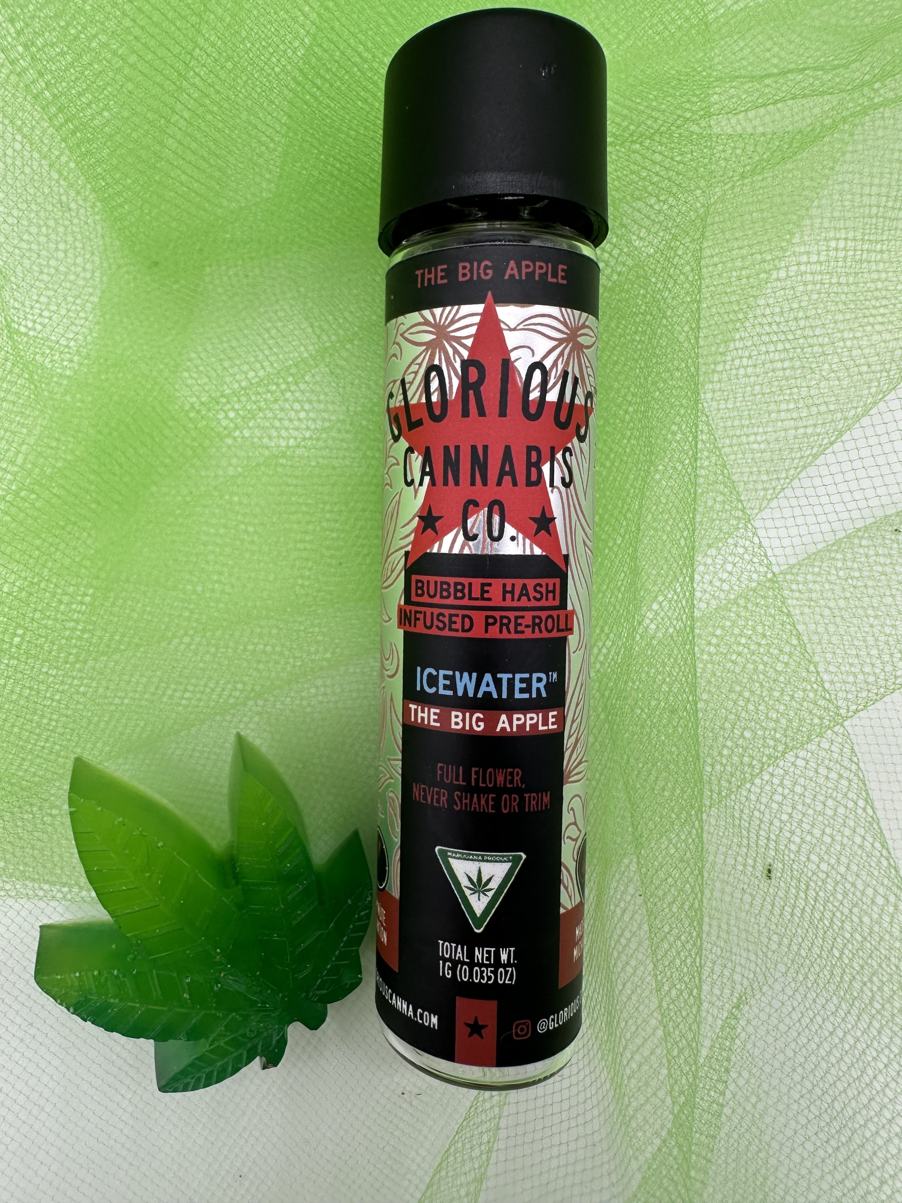 Photograph of product: 1g Big Apple Bubble au chocolat Infused Pre-Roll