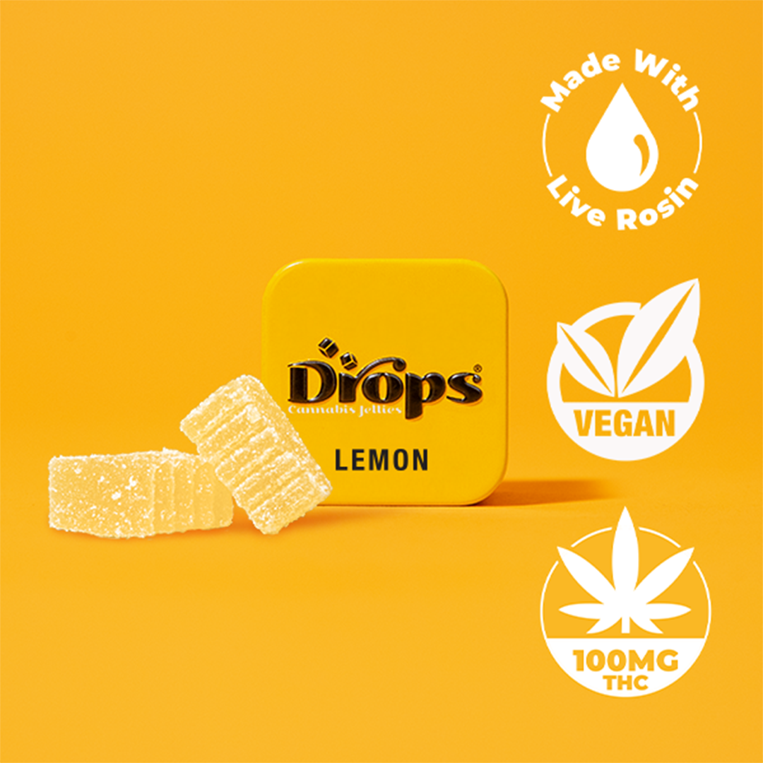Photograph of product: Lemon "Active" Single 100MG Vegan Gummy, Drops (Taxes Included)