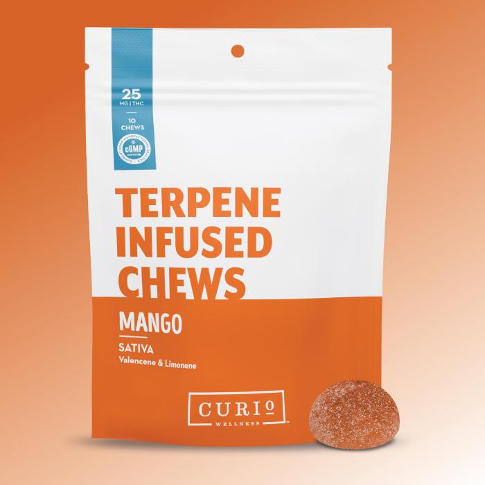 Photograph of product: Curio Wellness | Mango Terpene Infused Oui'd Chews | 250mg (10pk)