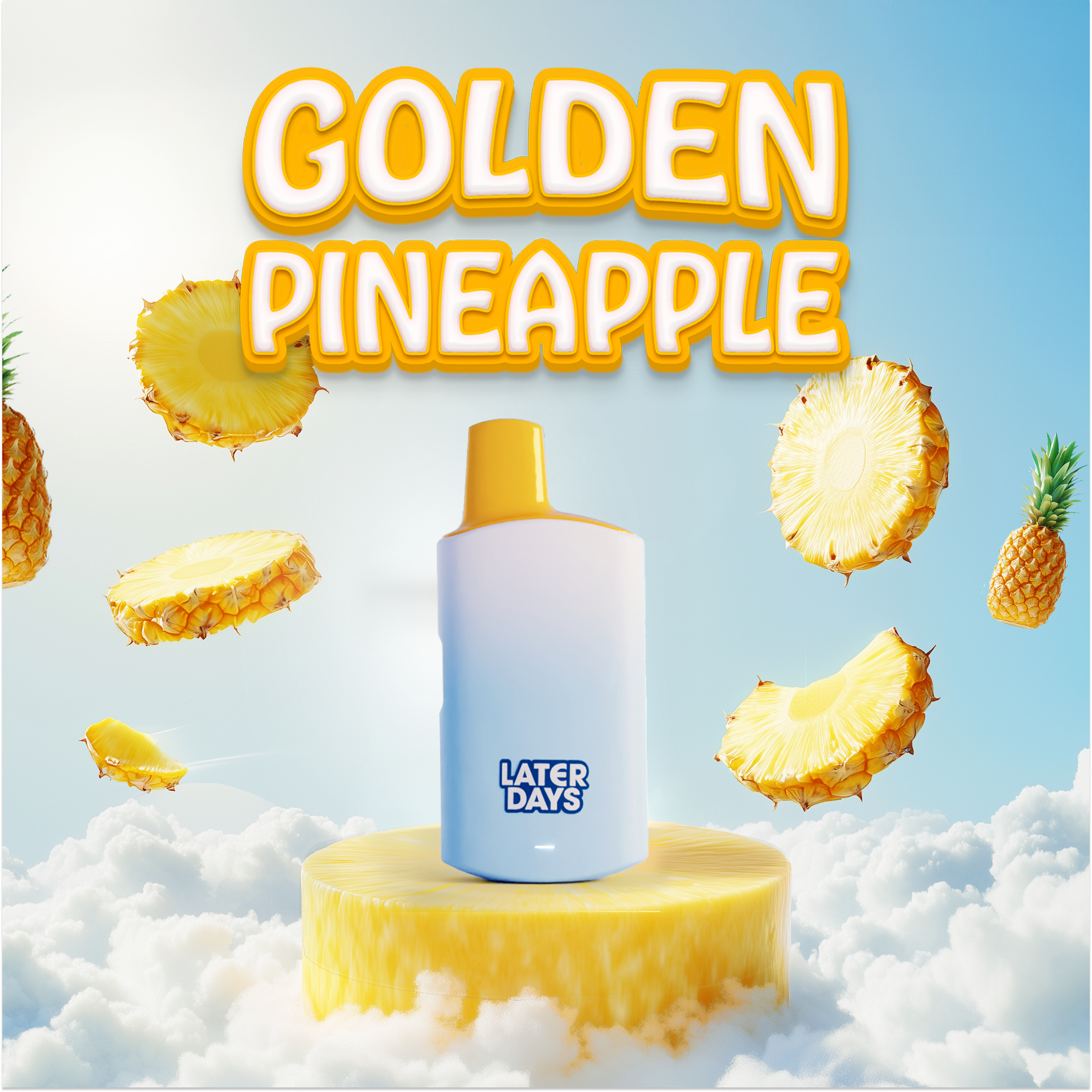 Photograph of product: Later Days Golden Pineapple (S) Disposable Vape 0.85g
