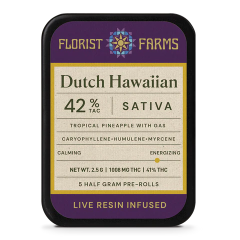 Photograph of product: Dutch Hawaiian - Live Resin Infused - 5 Pack