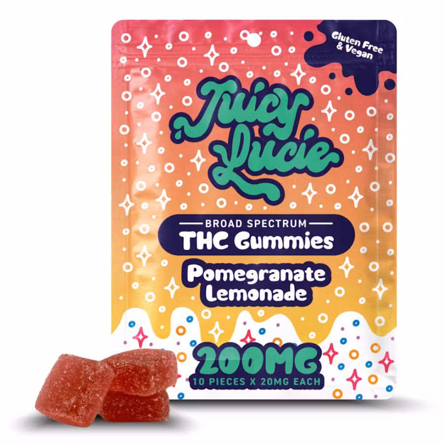 Photograph of product: Juicy Lucie | Pomegranate Lemonade | Gummies | 200mg