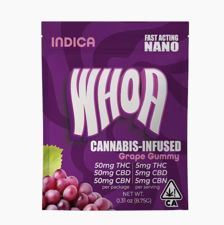 Photograph of product: WHOA CBN:CBD:TH-oui SINGLE GUMMY - GRAPE