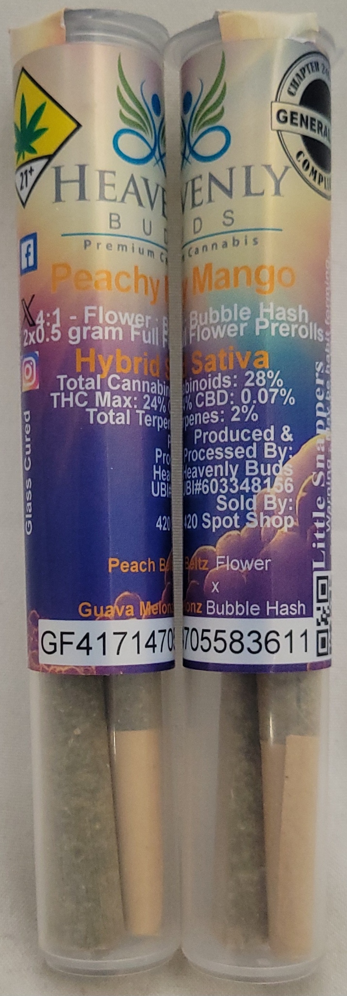 Photograph of product: Peachy Mango *Bubble au chocolat* | 2 Pack *General Use Compliant*