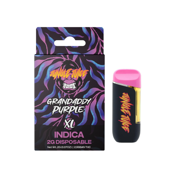 Photograph of product: JUNGLE JUICE | GRANDDADDY PURPLE XL | Oui'd | DISPOSABLE VAPE | 2G