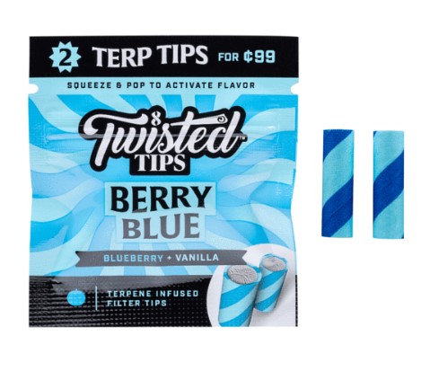 Photograph of product: Twisted Tips - Terpene Infused Tips 2pk - Berry Blue