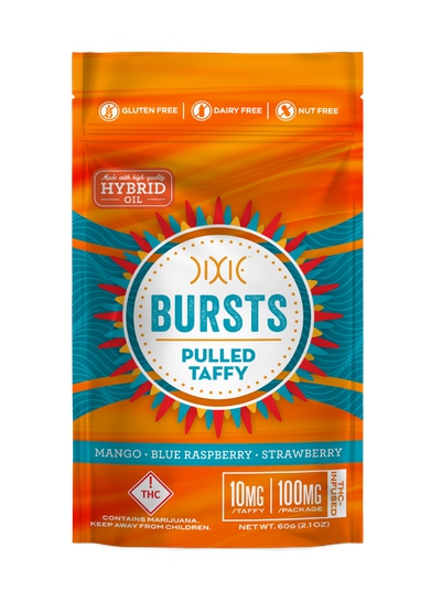 Photograph of product: Dixie - Taffy Bursts - Hybrid - 100mg - 10pk