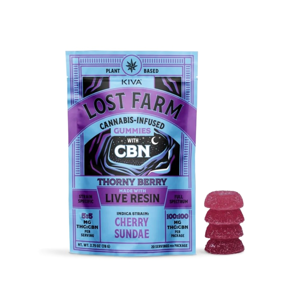 Photograph of product: Live Resin Chews: Cherry Sundae x Thornyberry 1:1 CBN [20pk]