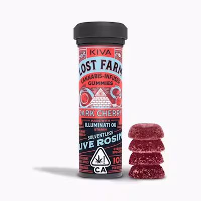 Photograph of product: Dark Cherry   Illuminati Og (10pk/100mg) Live Rosin Gummies [I]