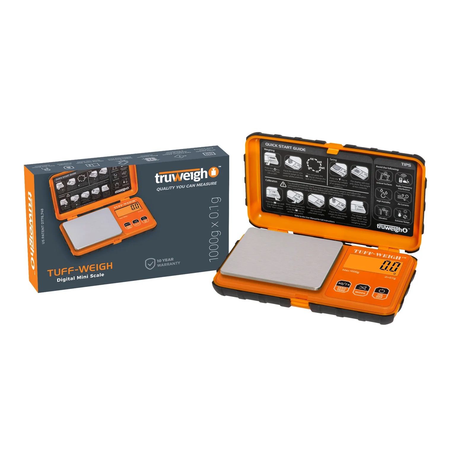 Photograph of product: Truweigh Tuff-Weigh Scale - 1000g x 0.1g Orange
