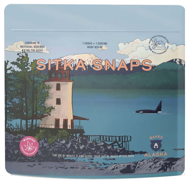 Photograph of product: Sitka Snaps (100mg) Hybrid Ginger Snap Cookies by Baked Alaska