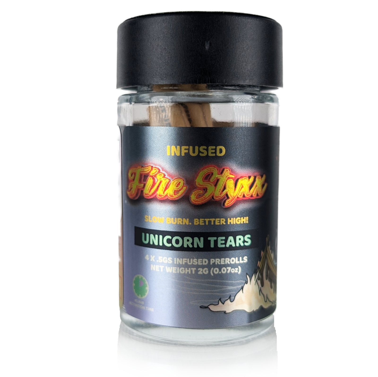 Photograph of product: FIRE STYXX - UNICORN TEARS - (4X.5G) INFUSED PRE-ROLLS