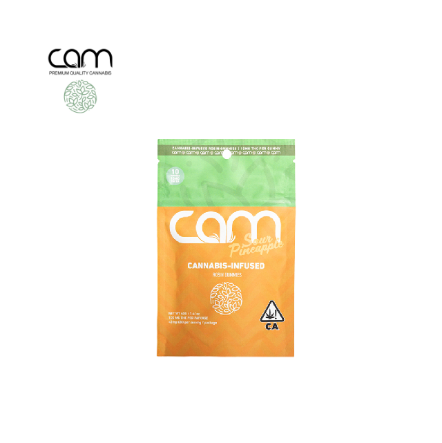 Photograph of product: SOUR PINEAPPLE 100MG ROSIN INFUSED GUMMIES 10 PACK