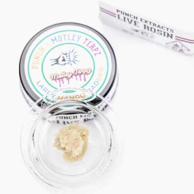 Photograph of product: Larry Mango   Live Rosin Badder Tier 4