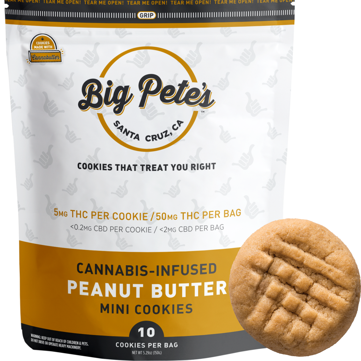 Photograph of product: Peanut Butter Cookies 10pk | 50mg