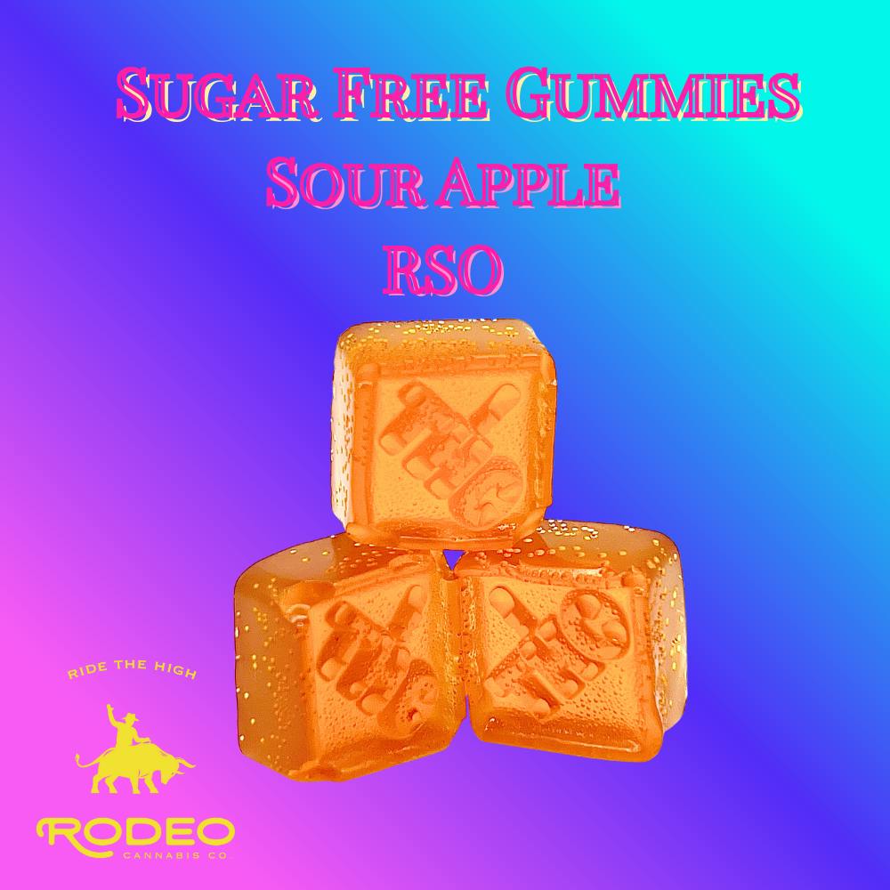 Photograph of product: Rodeo RSO Sugar Free Sour Apple (I) Gummies 00218