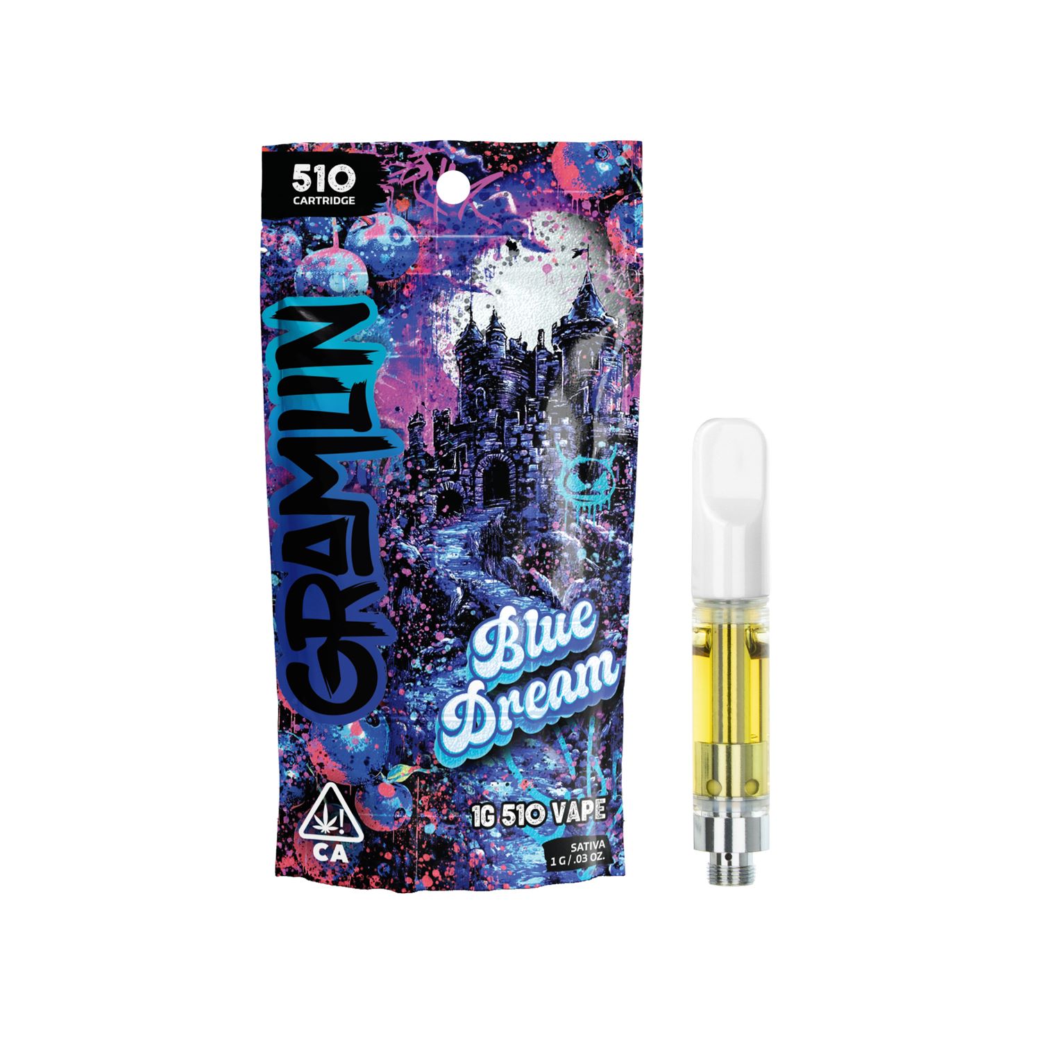 Photograph of product: GRAMLIN 510 VAPE CARTRIDGE - BLUE DREAM 1G