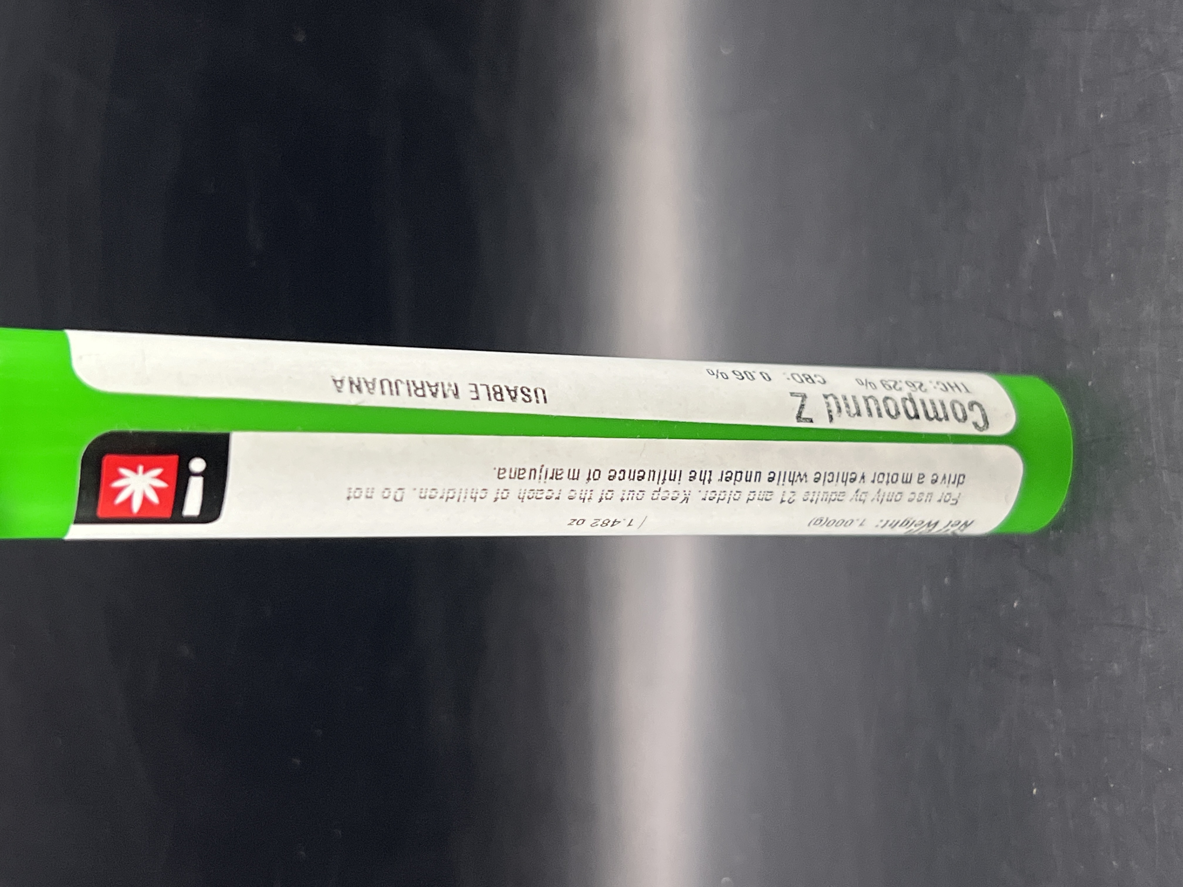 Photograph of product: Compound Z (Siren) 26.29% Pre-Roll