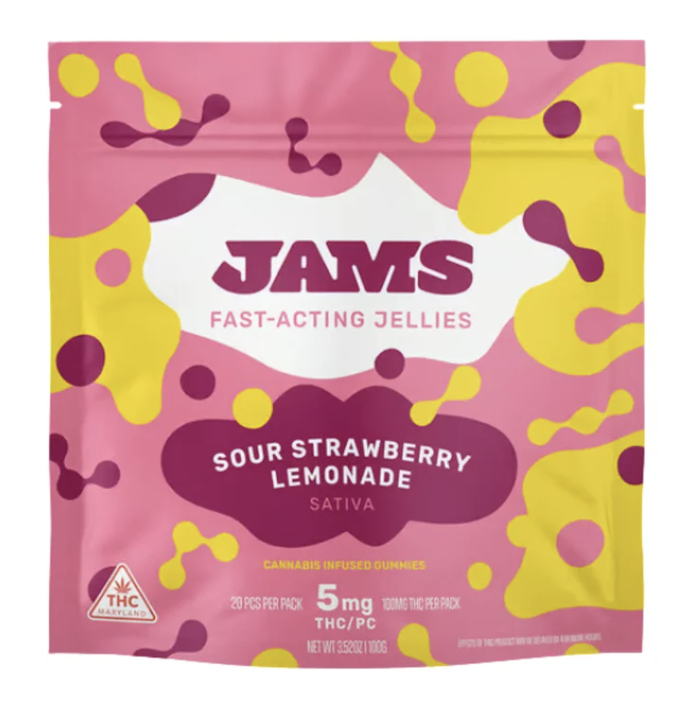Photograph of product: Sour Strawberry Lemonade (F.A.) Jellies - 20pk / 100mg - Gummies