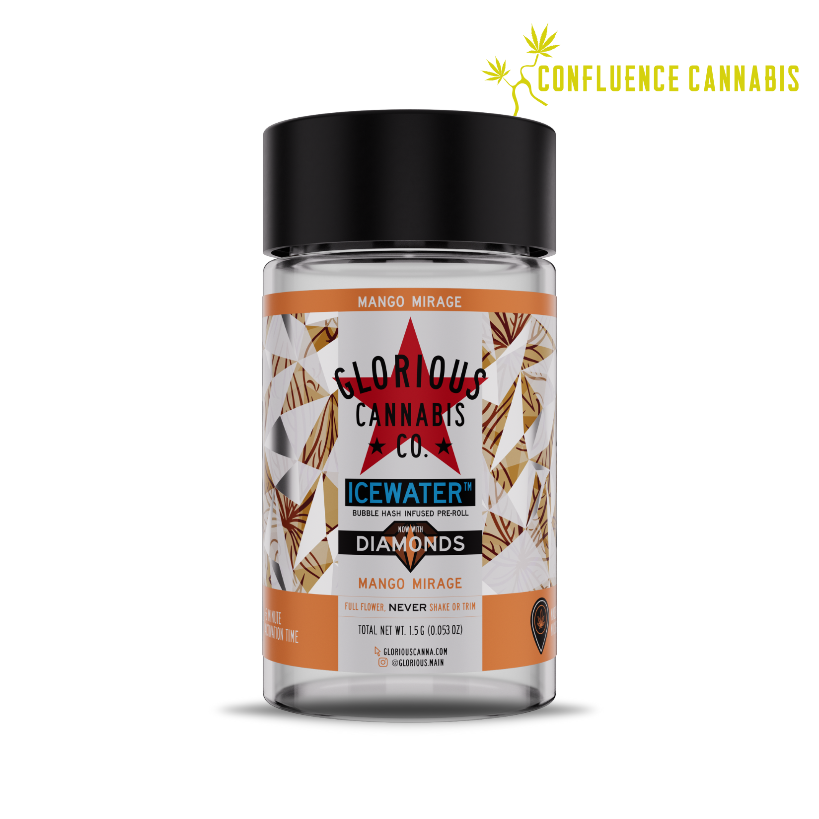 Photograph of product: Mango Mirage Diamond & Bubble au chocolat (Infused) PREROLL 3 Pack