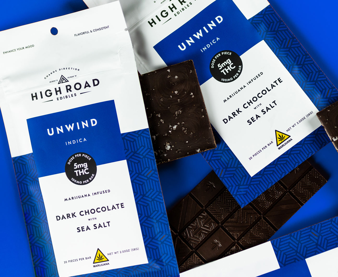 Photograph of product: Unwind Dark Chocolate 100mg