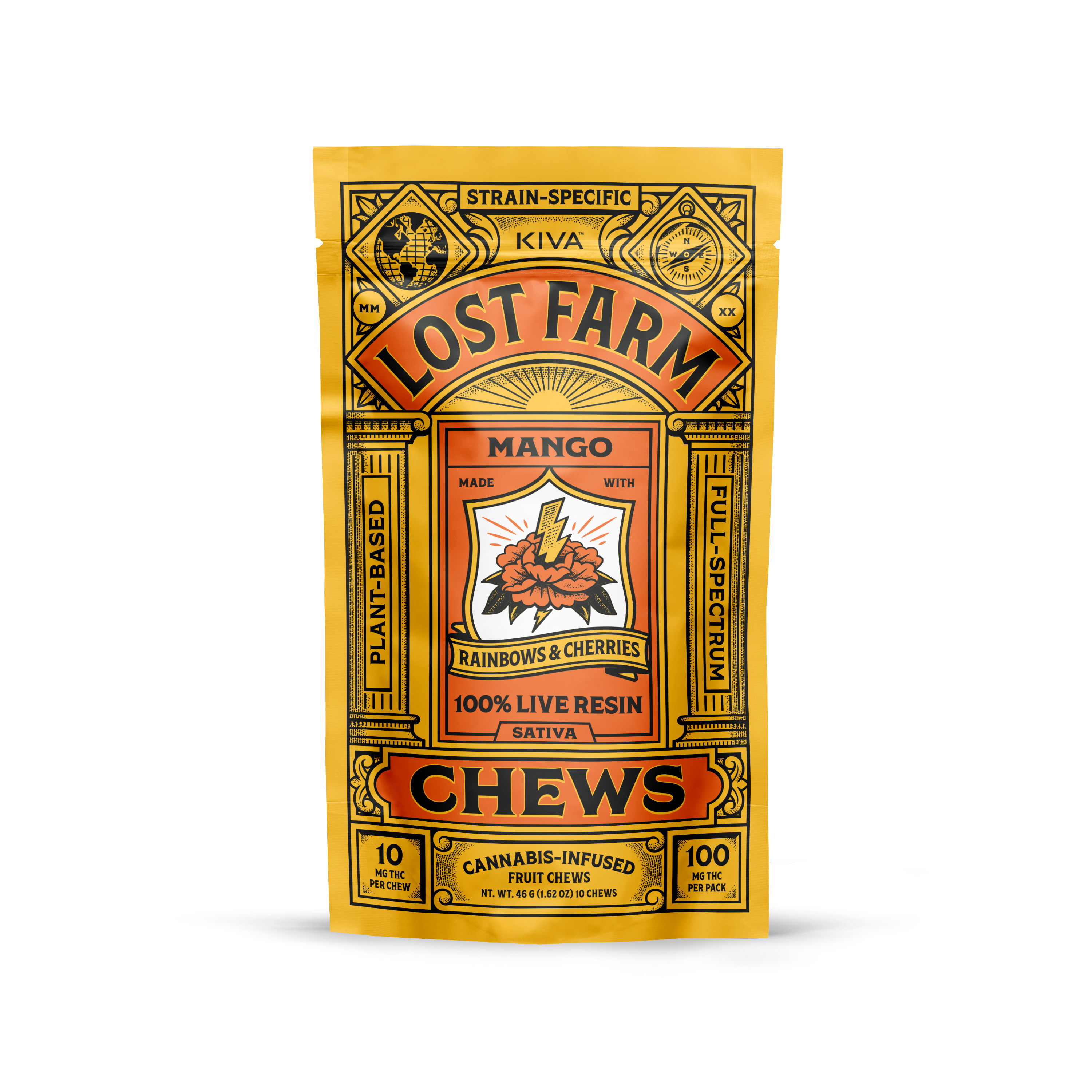 Photograph of product: Mango (Rainbows x Cherries) | 10mg | 10pk Live Resin Chews | Lost Farm