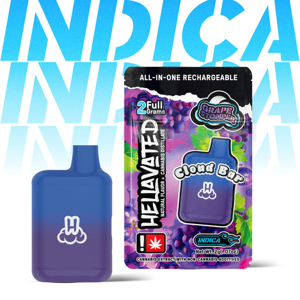 Photograph of product: Hellavated 2g Cloud Bar | Grape Stomper Disposable