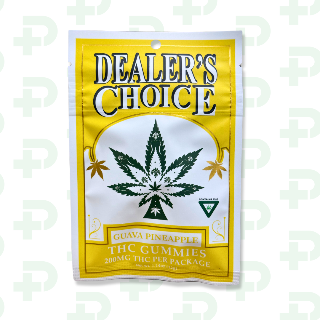 Photograph of product: Dealers Choice 200mg Gummies - Guava Pineapple