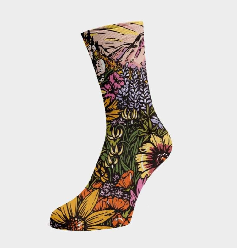 Photograph of product: Montana Scene - Mid Calf Warm Socks - Flower Meadow