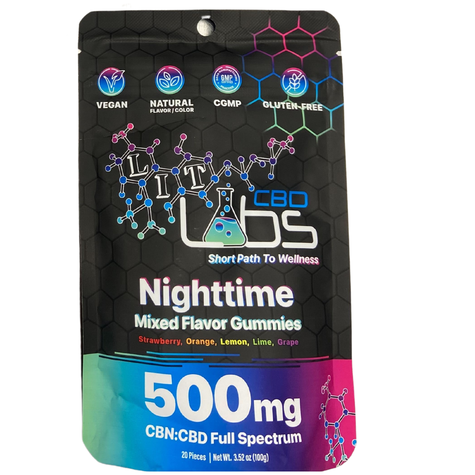 Photograph of product: LIT LABS | CBN:CBD Nighttime | Gummies | Mixed Flavor