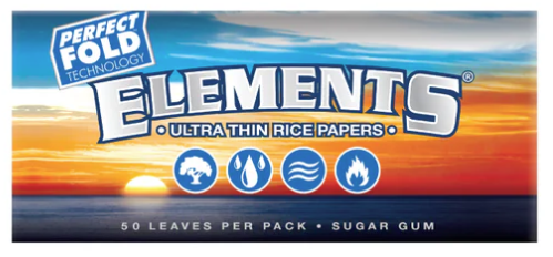 Photograph of product: Elements Perfect Fold Ultra Thin Rice Rolling Papers - 1 1/4